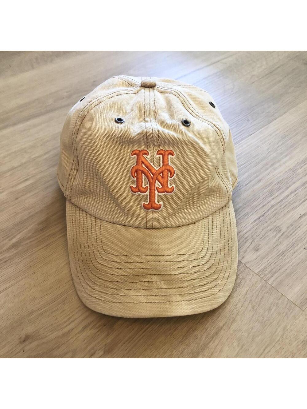 NEW YORK METS CARHARTT x 47 BRAND DISTRESSED HAT TAN KHAKI BEIGE CAP STRAPBACK